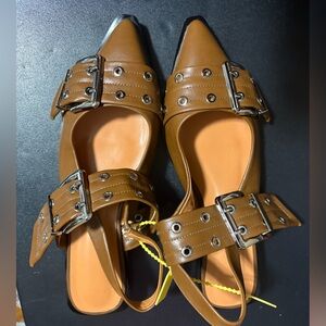Brown Buckle Strap Women's Shoes sizes 8
